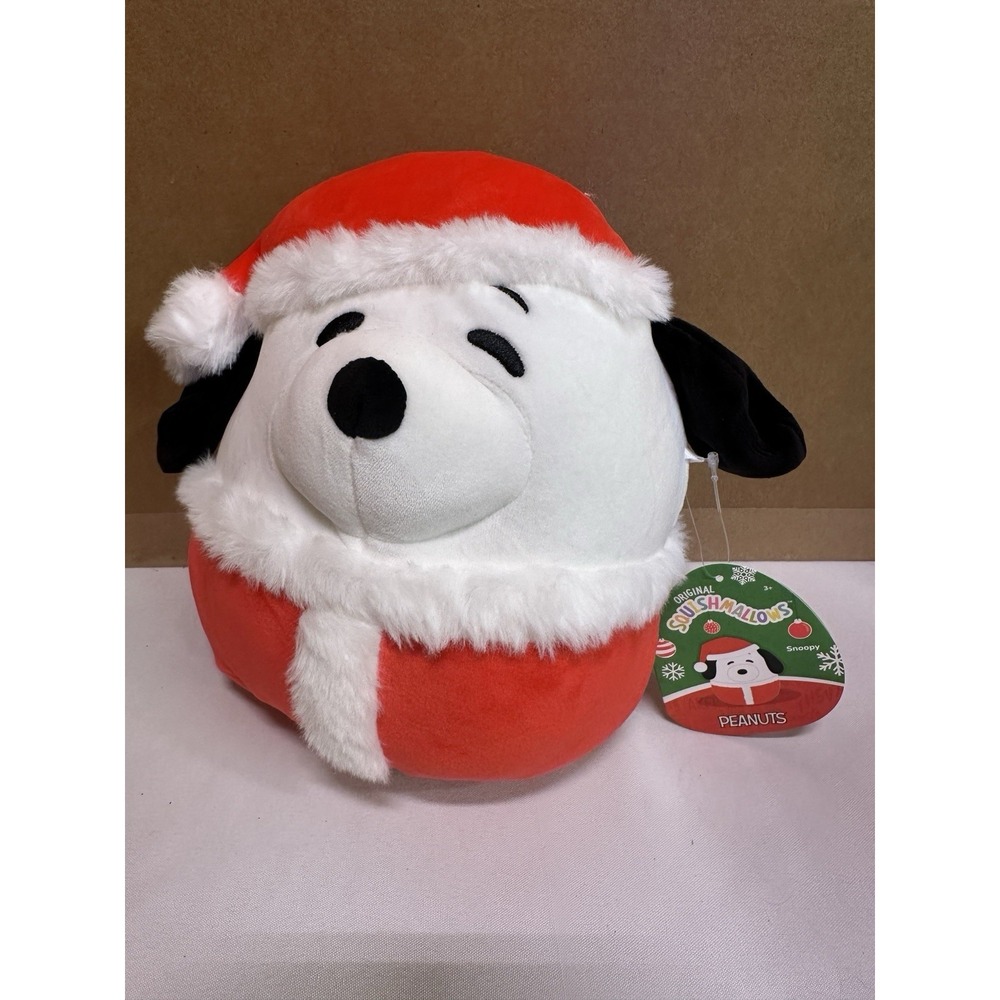Squishmallows Peanuts Christmas Santa Snoopy 8" 2024 Stuffed Plush Toy NWT NEW
